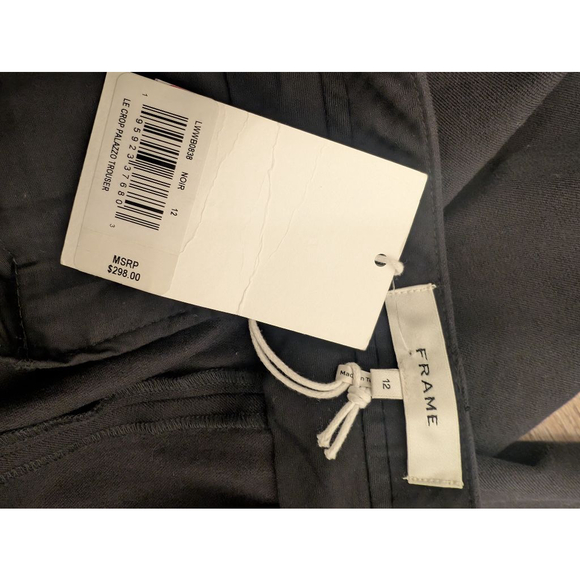 NWT Women's FRAME Black Le Crop Palazzo Wide Leg Trousers Sz 12 work wear office - Picture 8 of 14